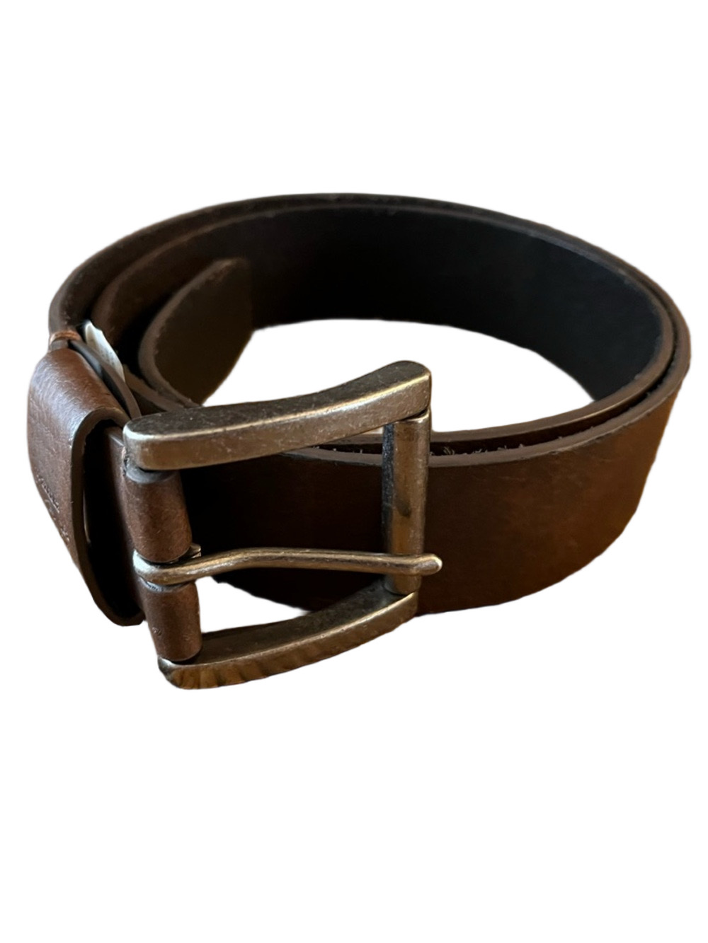 Vintage Van Duzen Rubber Co Brown Leather Belt Rugged Workwear